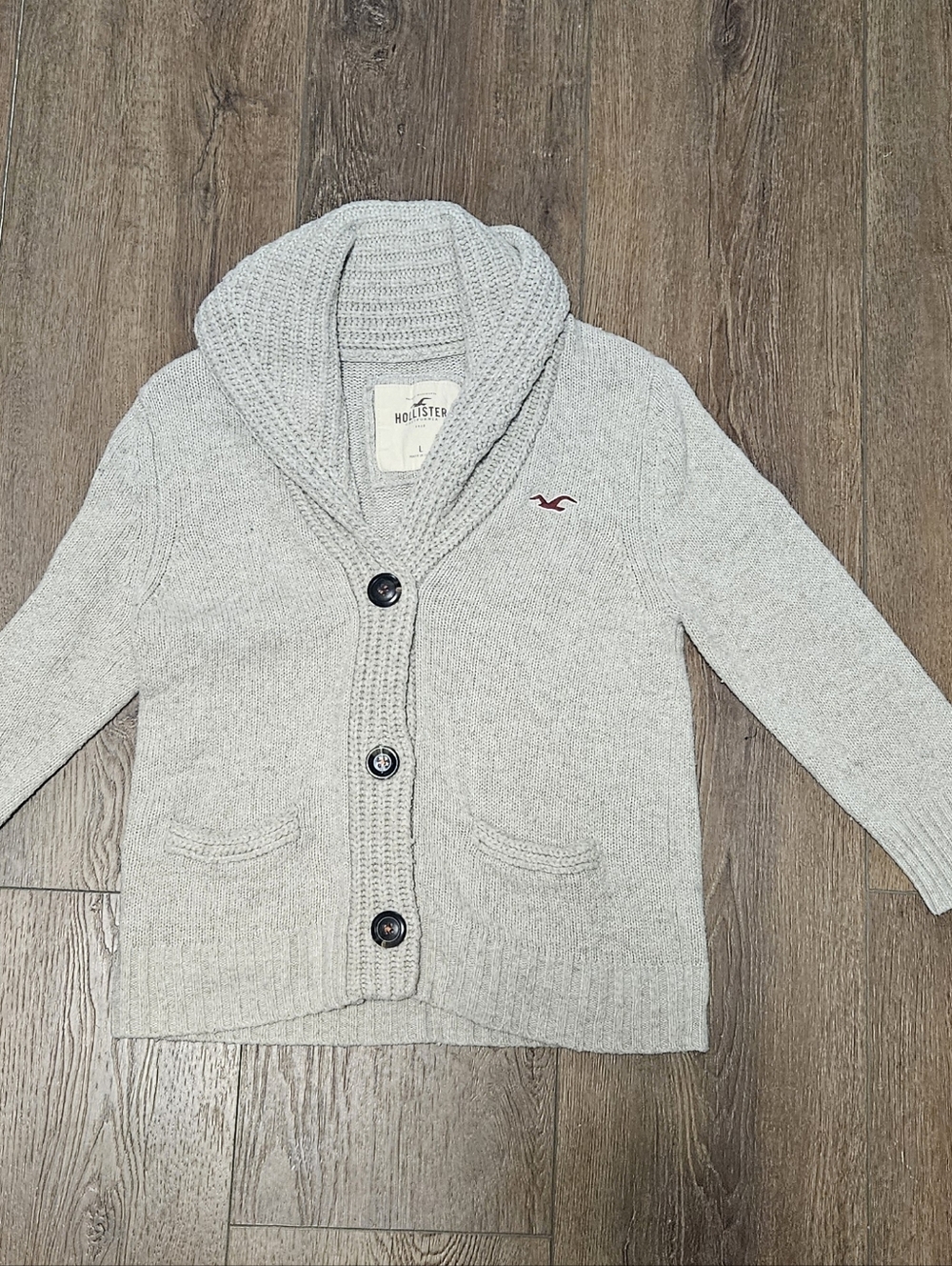 Cream Y2k Hollister Cable Knit Sweater Cardigan